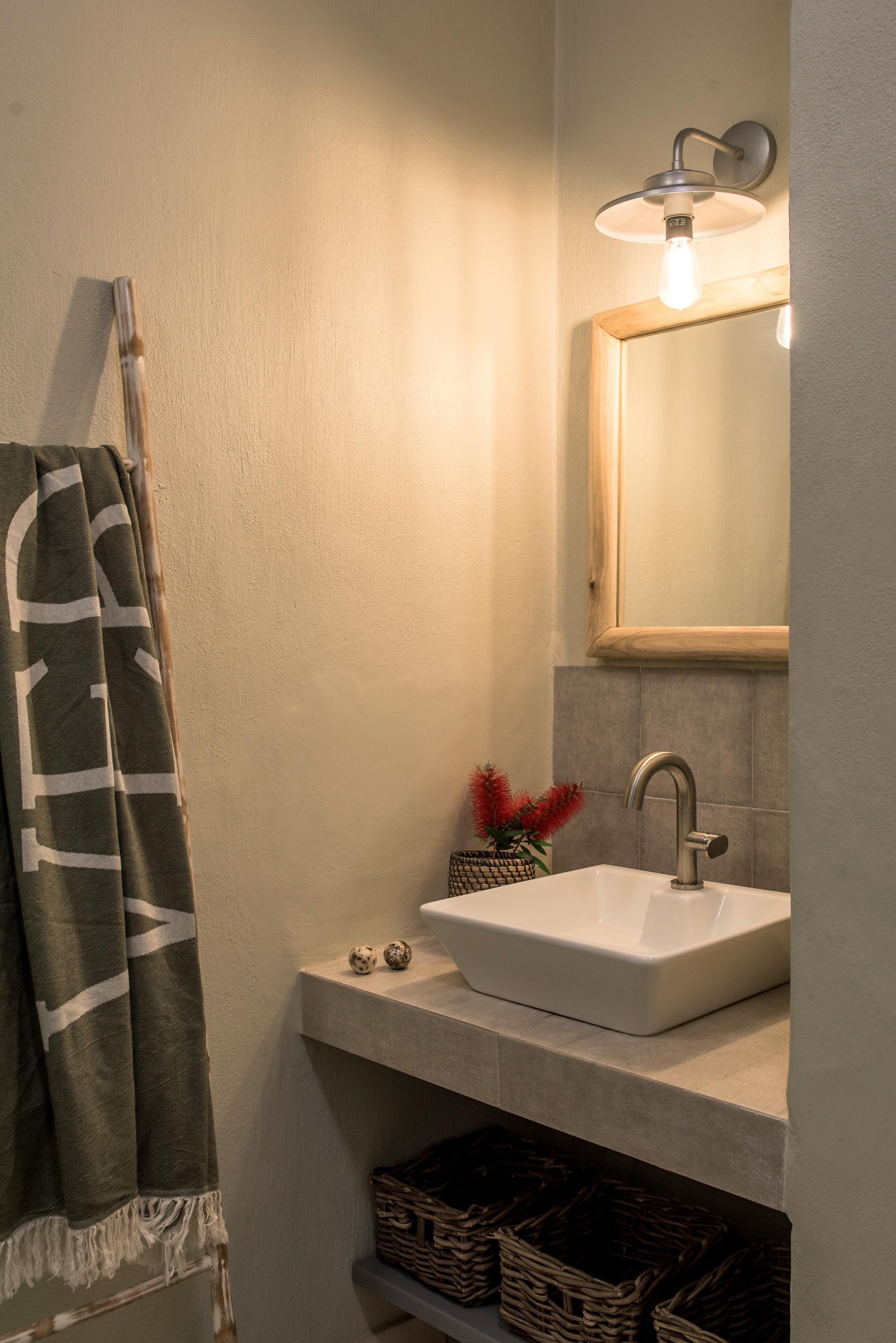 superior apartment (foufou) | bathroom | shower, free toiletries, hair dryer, bathrobes