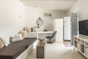 Family Apartment, 2 Bedrooms (Klima) | Living room | Flat-screen TV - Verina Terra (Sifnos)