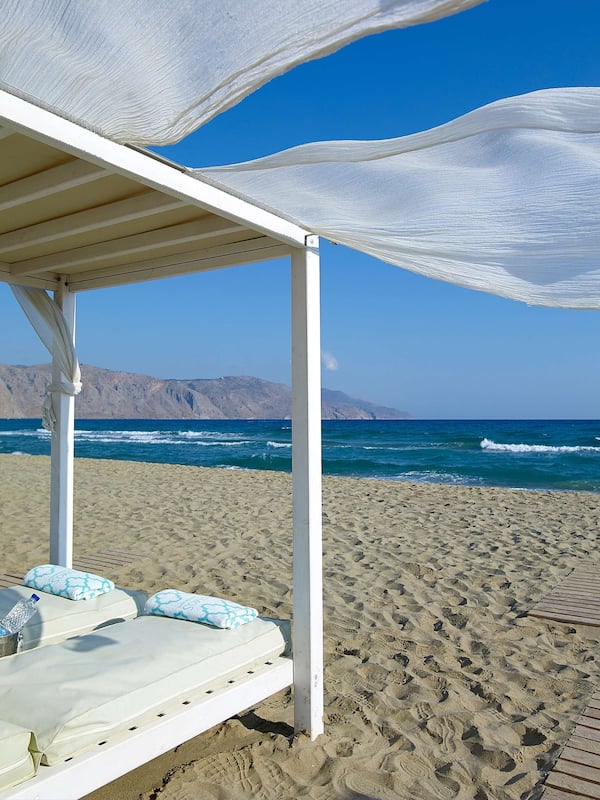 Private beach, sun-loungers, beach umbrellas