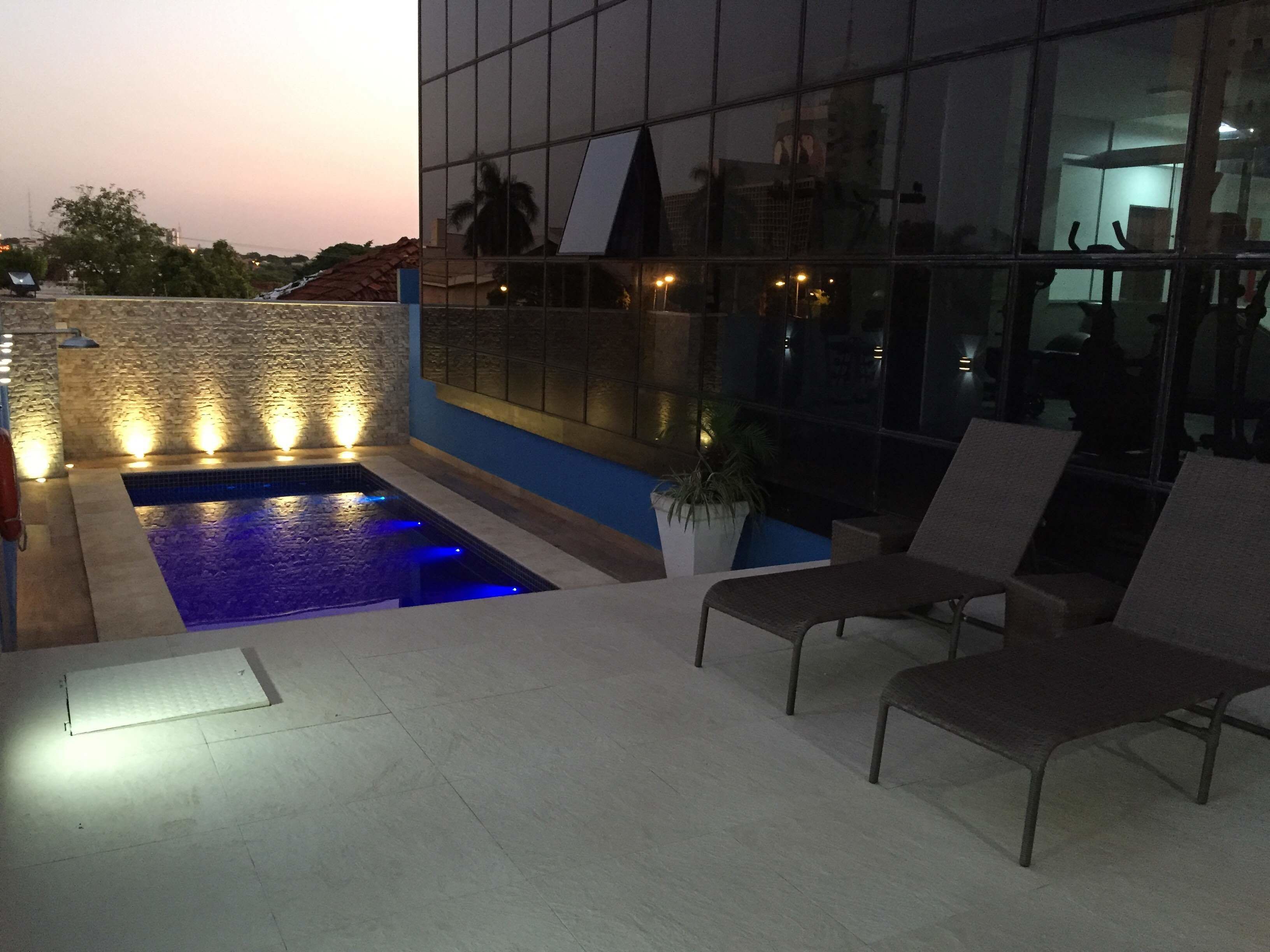 Outdoor pool, sun loungers