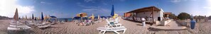 Private beach, sun-loungers, beach umbrellas, beach volleyball