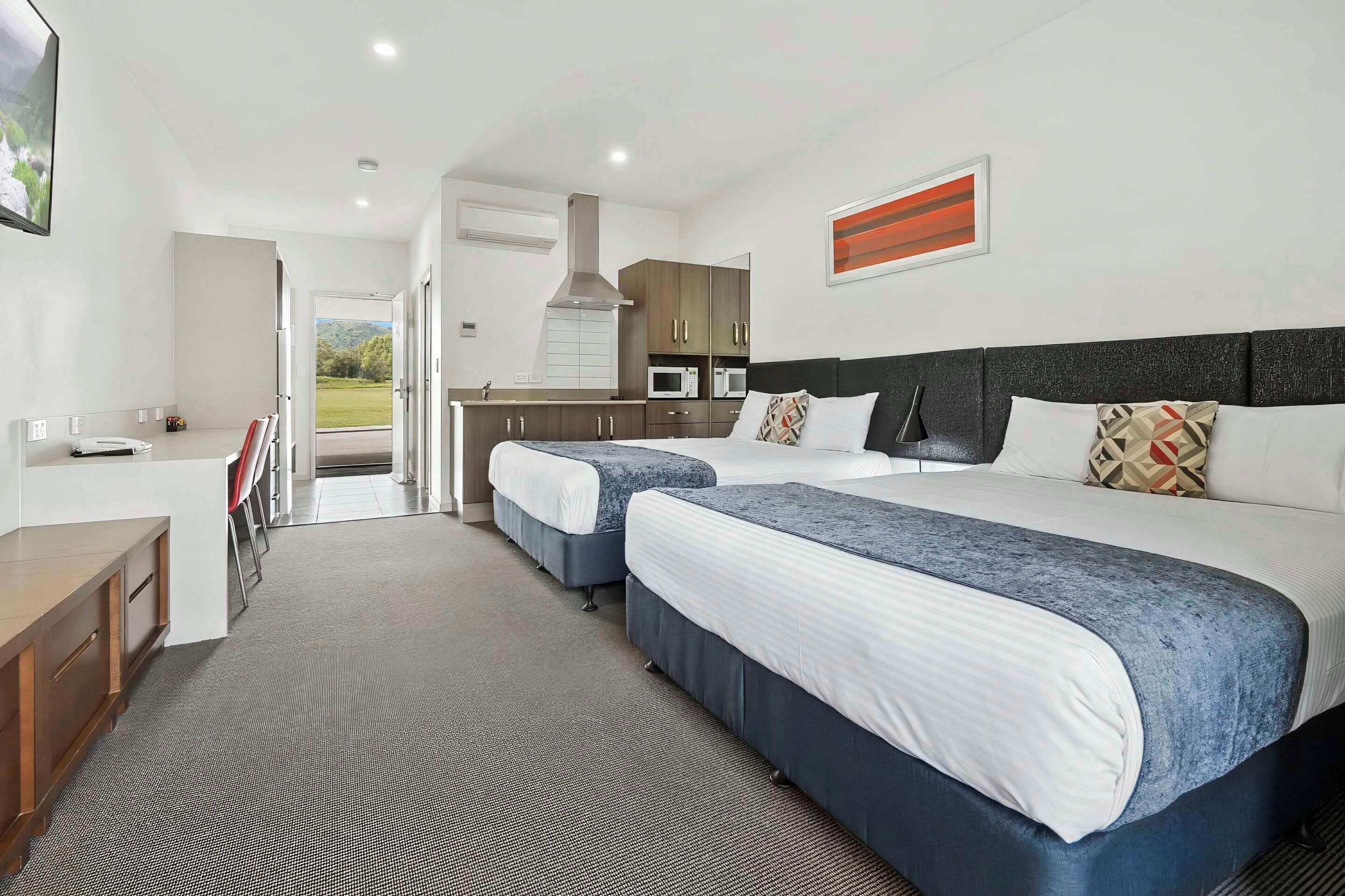 room, 2 queen beds, non smoking (efficiency) | desk, soundproofing, iron/ironing board, cots/infant beds