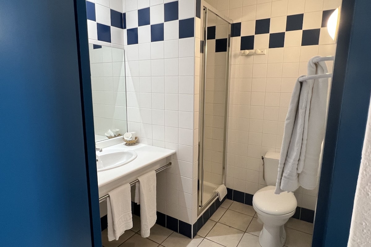 double room | bathroom | shower, free toiletries, hair dryer, towels
