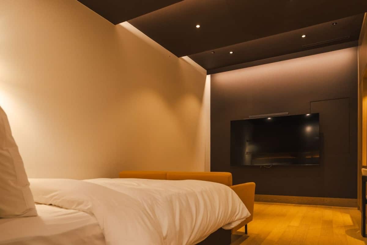 Private Cinema Double (No window) | 1 slaapkamer, luxe beddengoed, donzen dekbedden, een kluis op de kamer