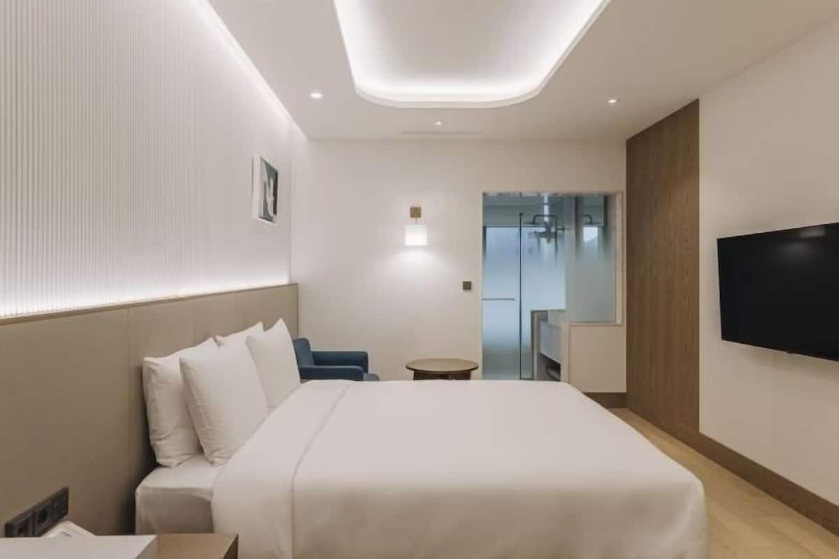 1 chambre, literie de qualité supérieure, couette en duvet d'oie