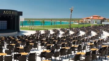 Outdoor banquet area