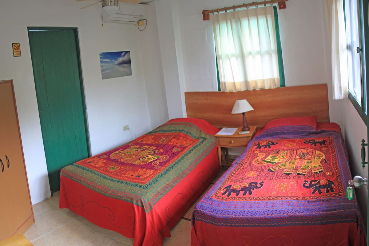 Twin kamer, terras, op benedenverdieping | 1 slaapkamer, een kluis op de kamer, een bureau, gratis wifi