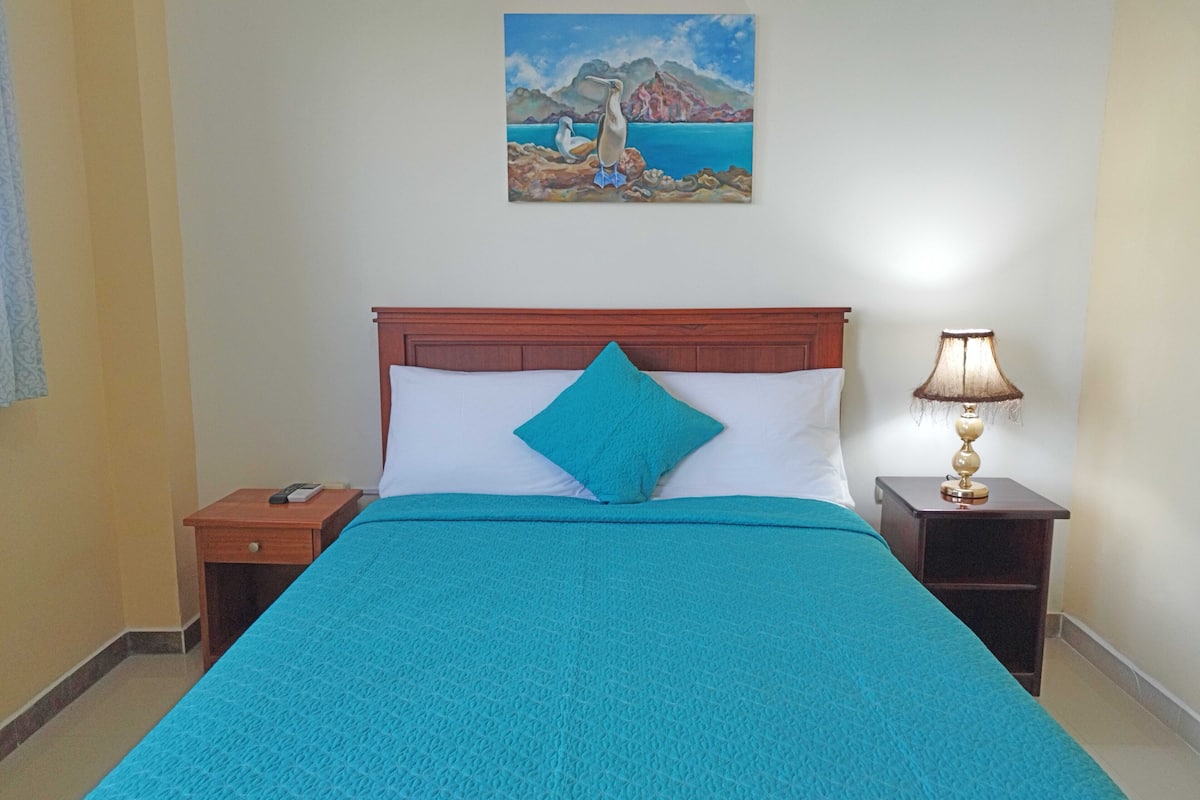 Quarto casal standard, 1 cama Queen, terraço, vista para o oceano | 1 quarto, escrivaninha, ferros/tábuas de passar roupa, Wi-Fi de cortesia