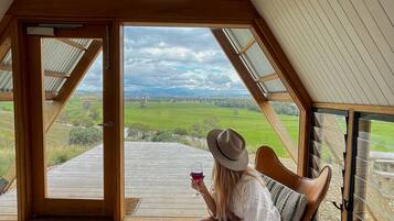Cabin, 1 Queen Bed, Mountain View | Premium bedding, pillowtop beds, minibar, individually decorated