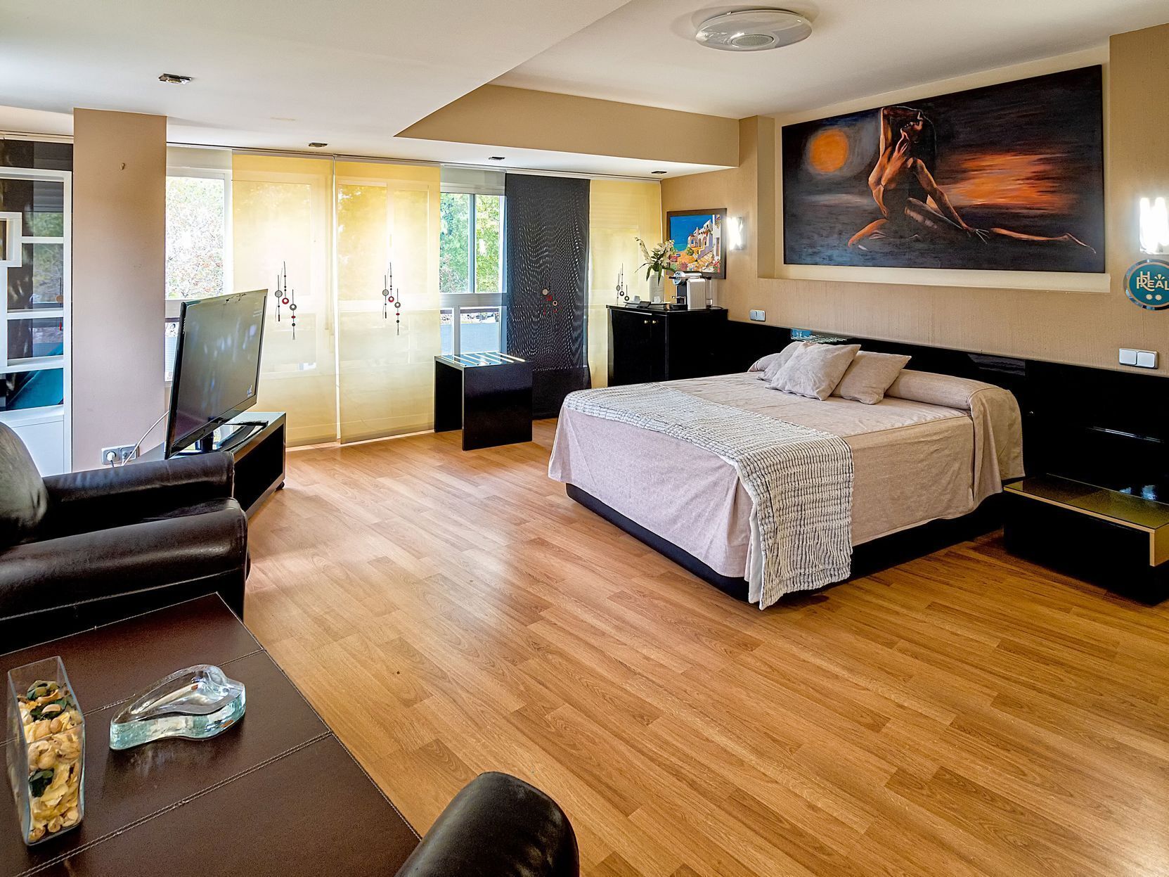 Yksilöllisesti sisustettu, työpöytä, pimennysverhot, silitysrauta/-lauta