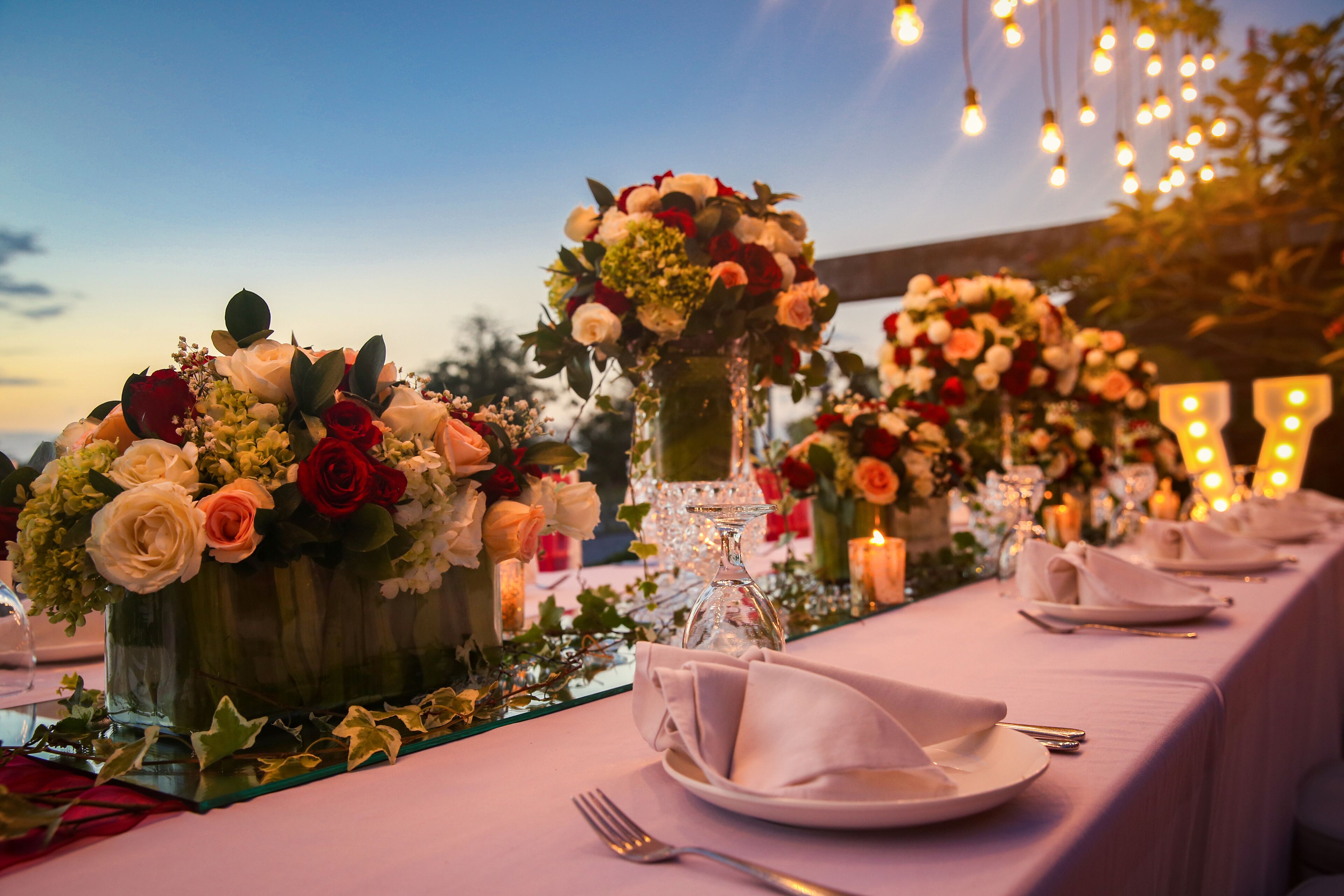 outdoor banquet area
