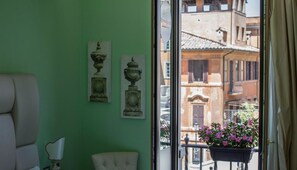 Deluxe Double Room, Balcony, City View | Premium bedding, minibar, in-room safe, desk