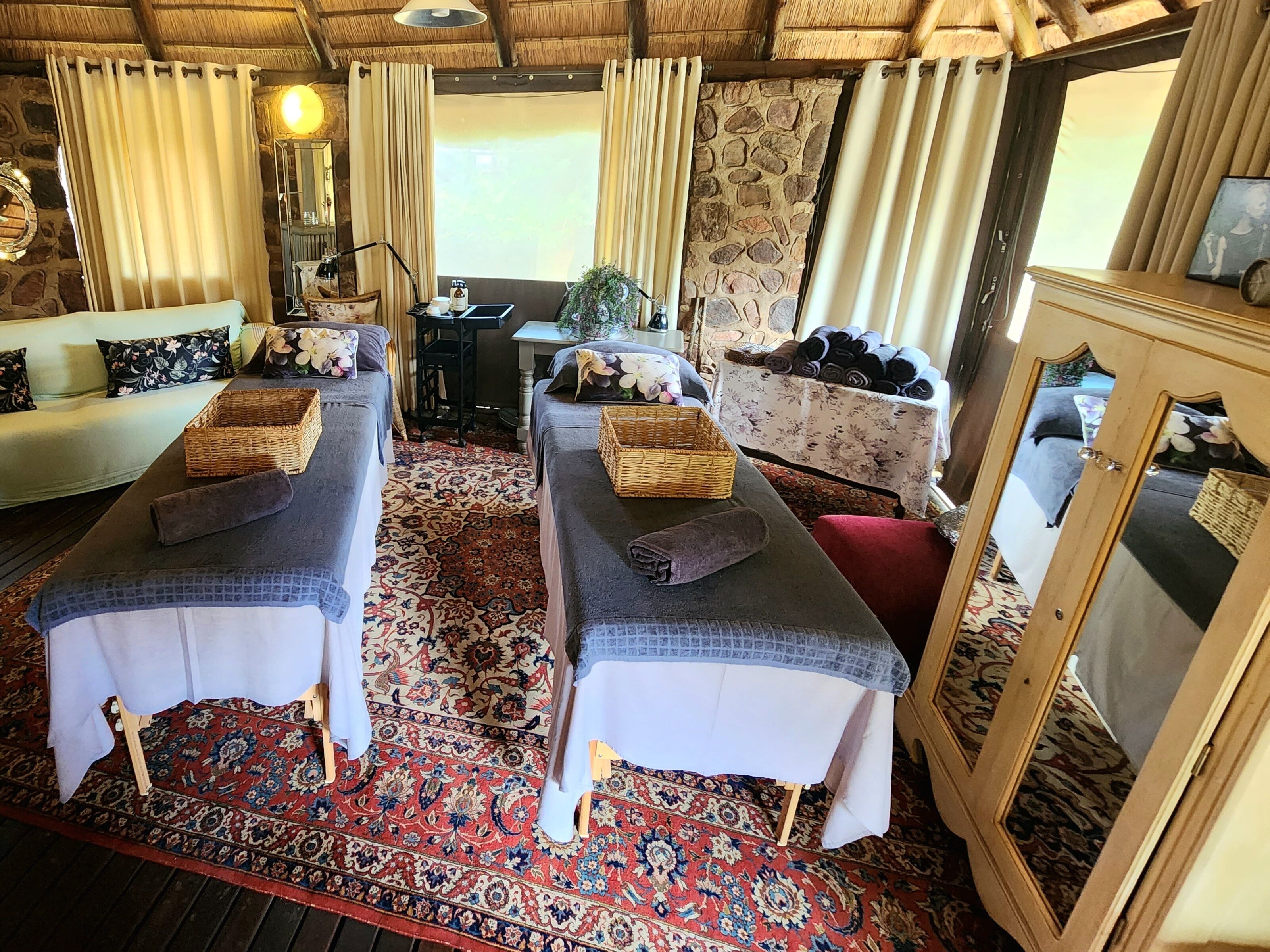 Hot tub, body treatments, facials, manicures and pedicures, massages