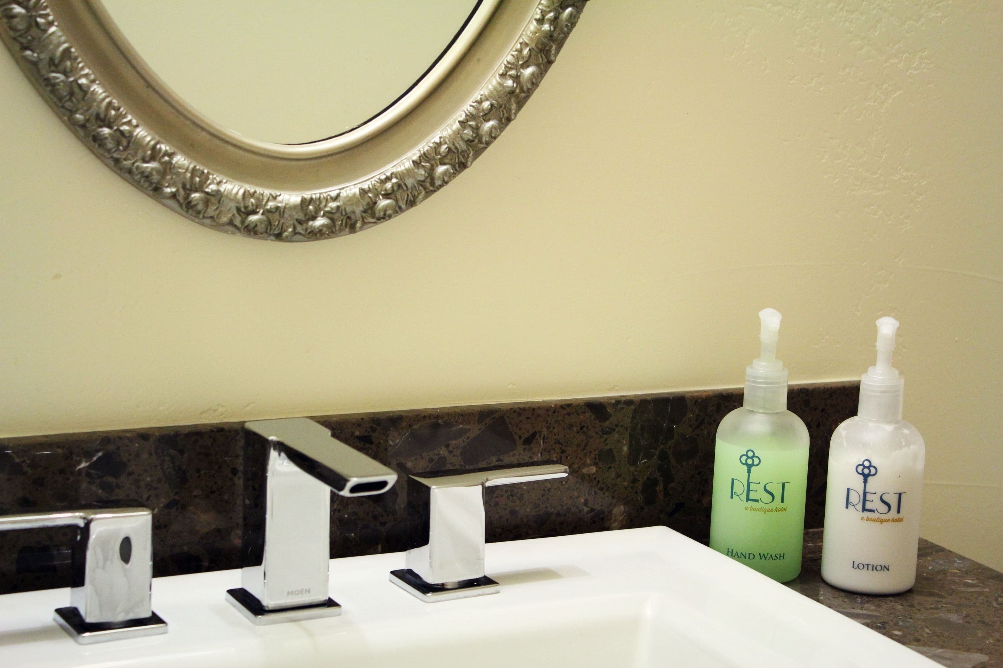 free toiletries, hair dryer, bathrobes, towels