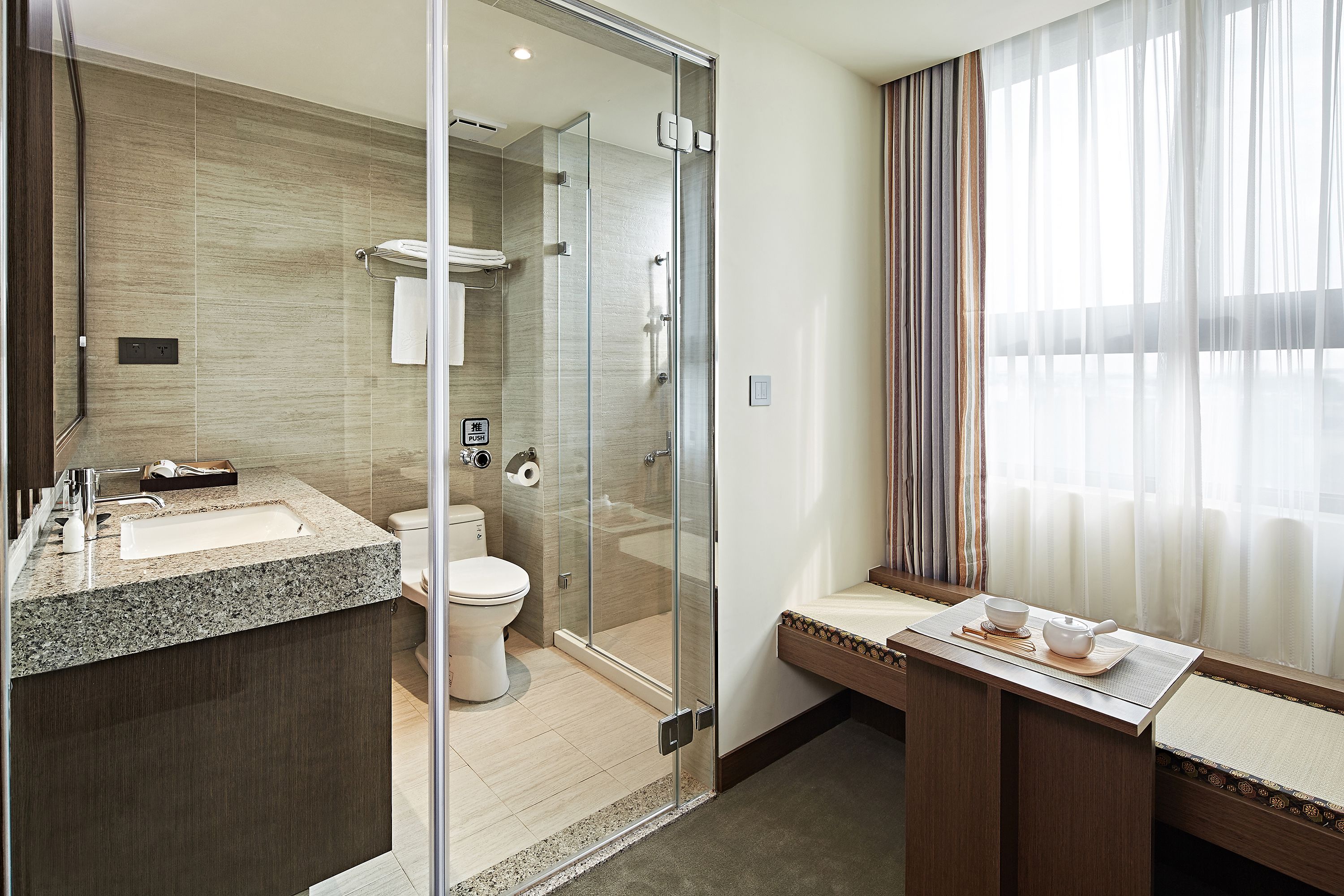 standard double room, 1 king bed (japanese double) | bathroom | shower, free toiletries, hair dryer, slippers