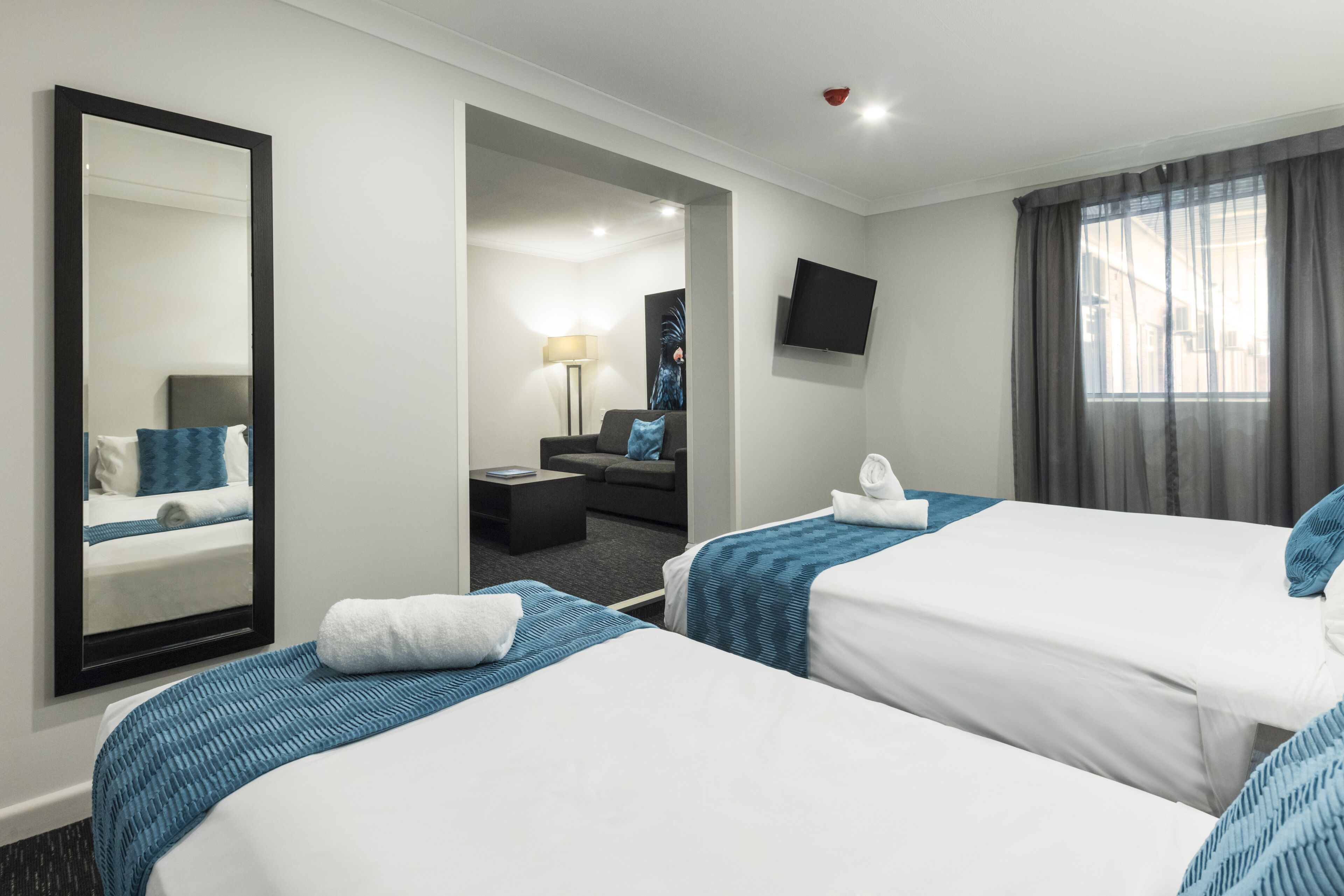 deluxe studio suite, 1 king bed with sofa bed | premium bedding, down duvets, desk, blackout curtains