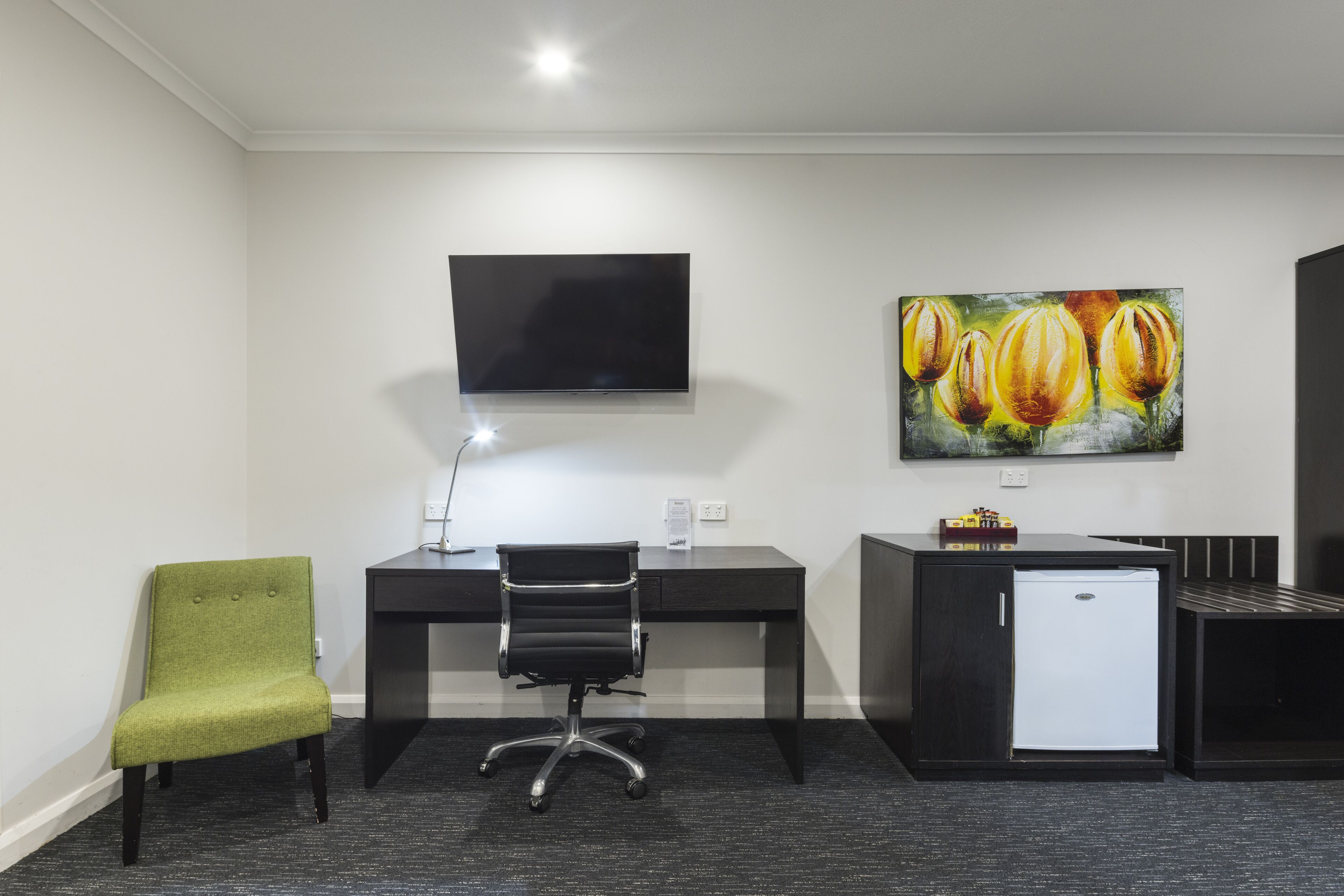 deluxe studio suite, 1 king bed with sofa bed | premium bedding, down duvets, desk, blackout curtains