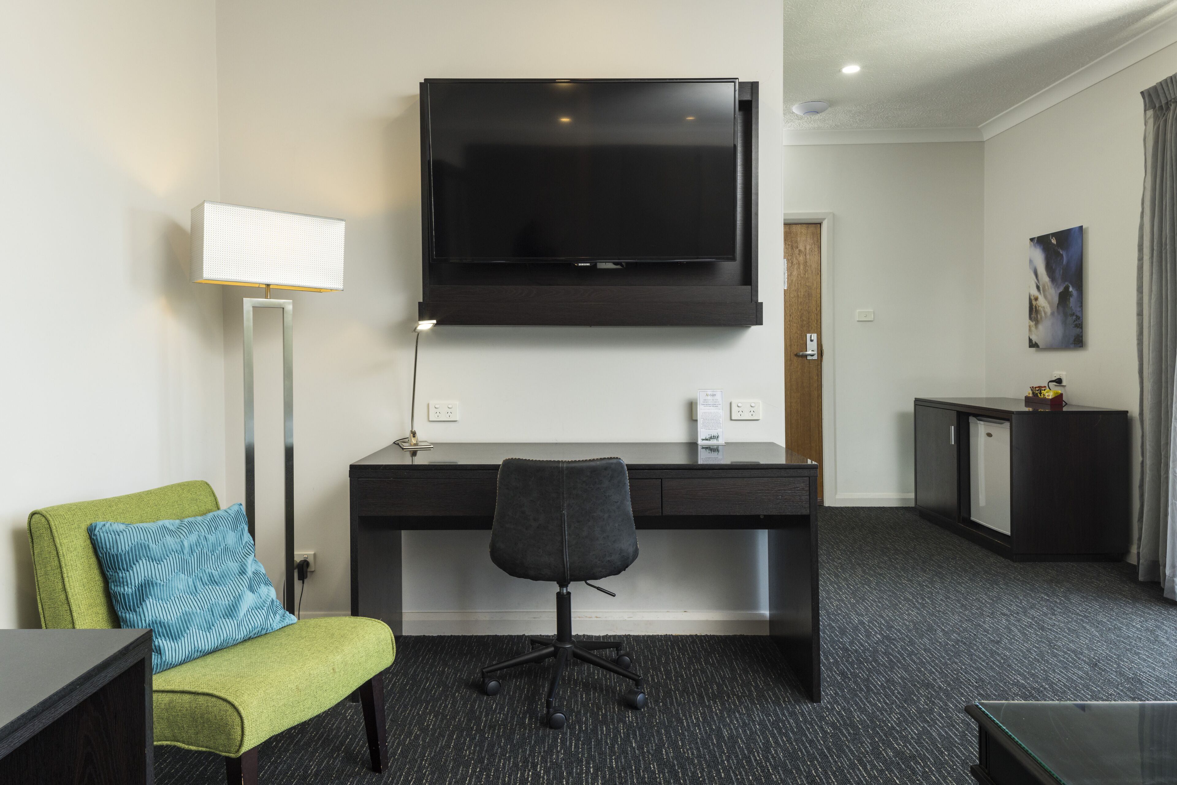 deluxe studio suite, 1 king bed with sofa bed | premium bedding, down duvets, desk, blackout curtains