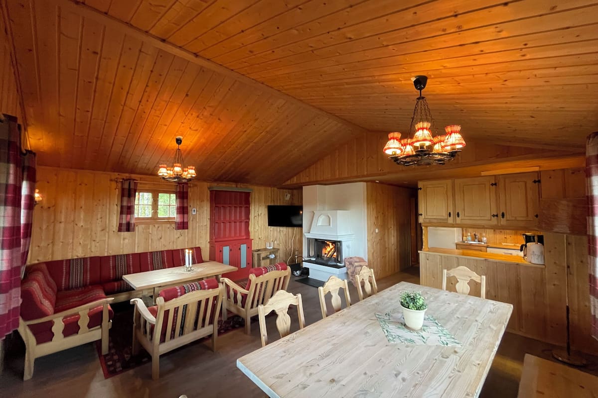 cabin, 4 bedrooms, jetted tub (towel, bed linen & cleaning not incl) | living area | flat-screen tv