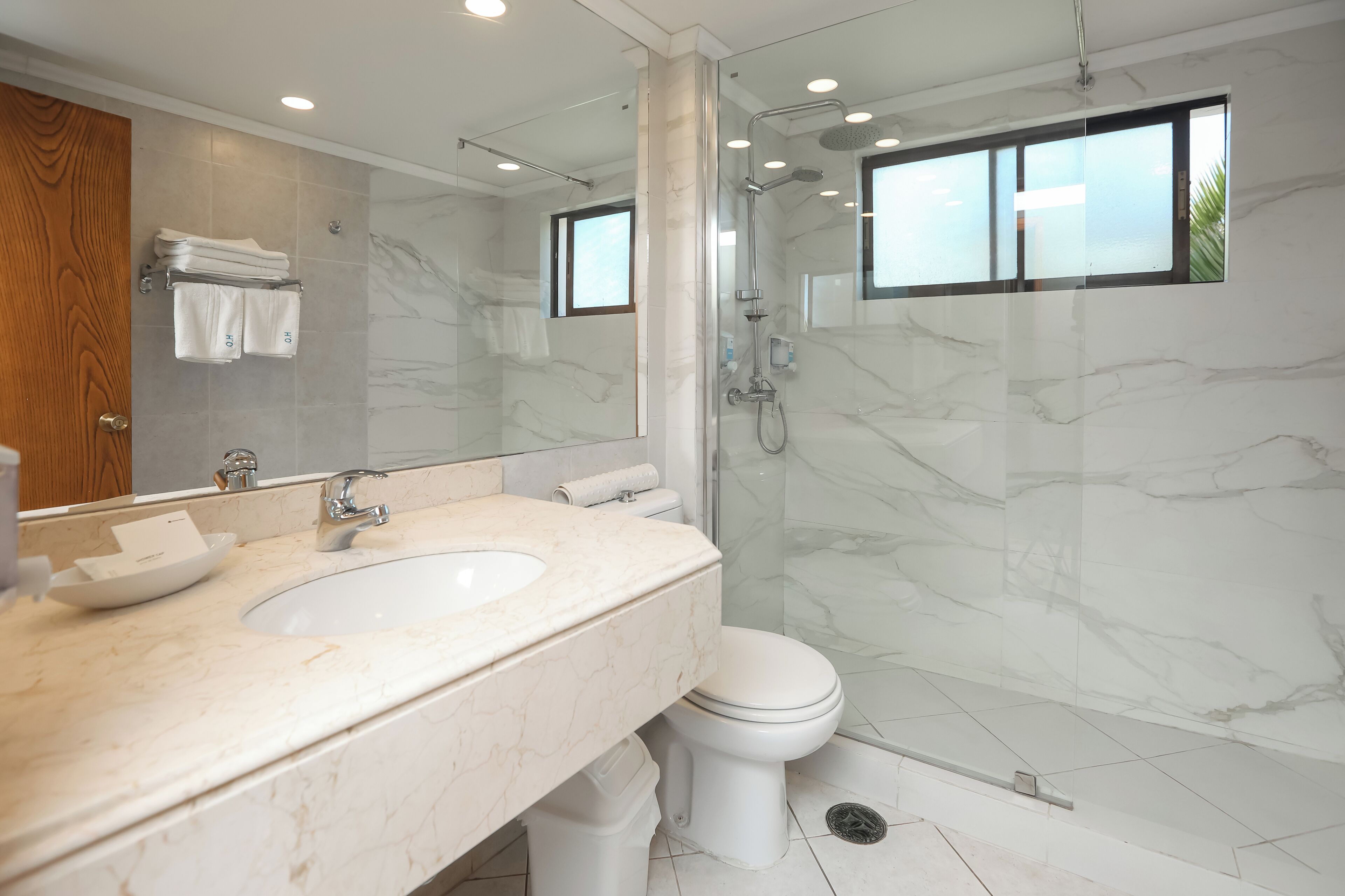 junior suite, ocean view | bathroom | free toiletries, hair dryer, towels, soap