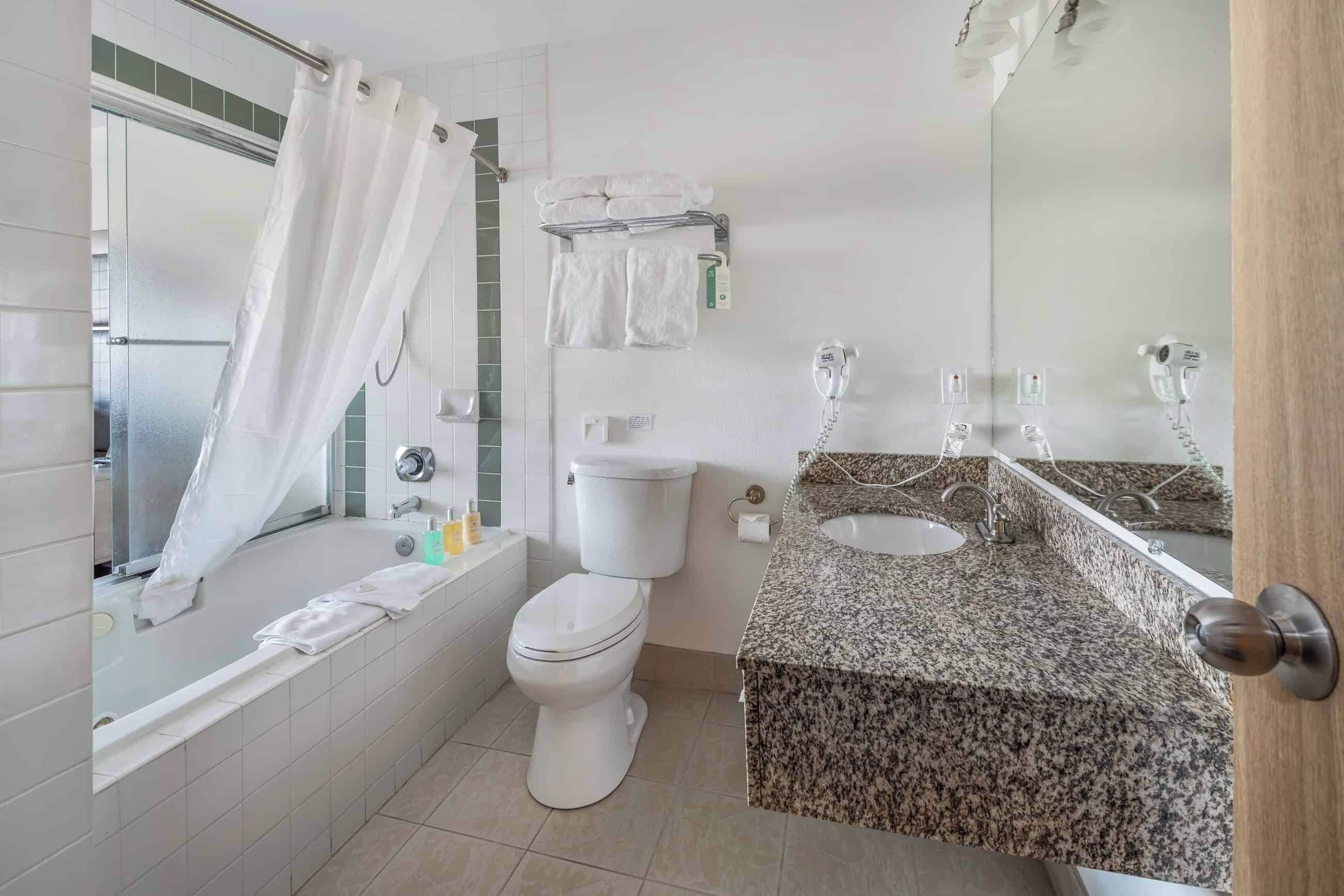 room, 1 king bed, jetted tub | bathroom | combined shower/bathtub, designer toiletries, hair dryer, bathrobes