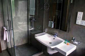 Douche, articles de toilette gratuits, sèche-cheveux, bidet