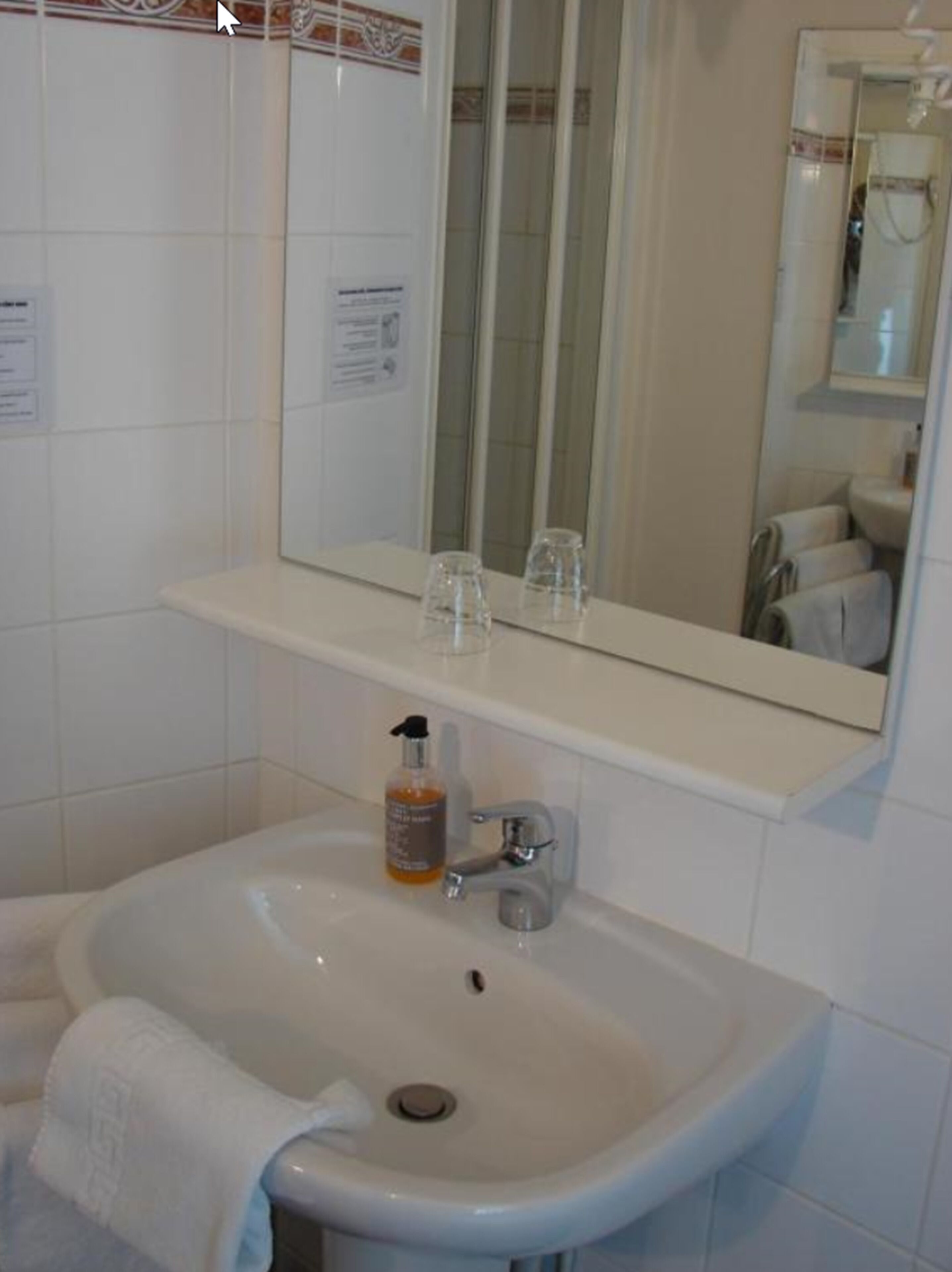 economy double room (no lift access) | bathroom | hair dryer, towels