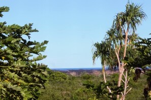 Utsikt mot strand/hav