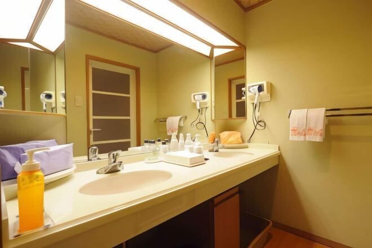Bathroom | Shower, free toiletries, hair dryer, slippers