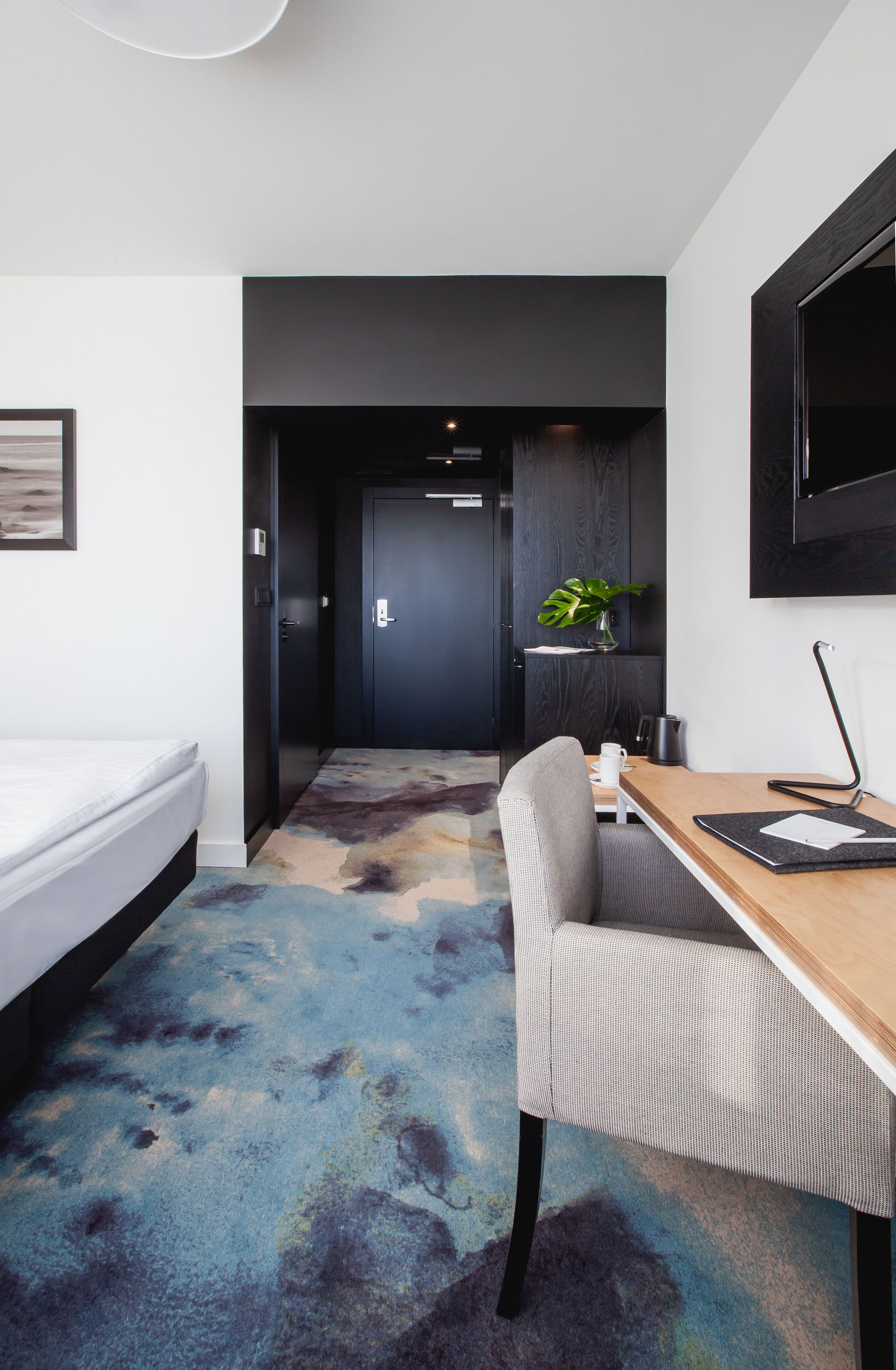 flat-screen tv, books