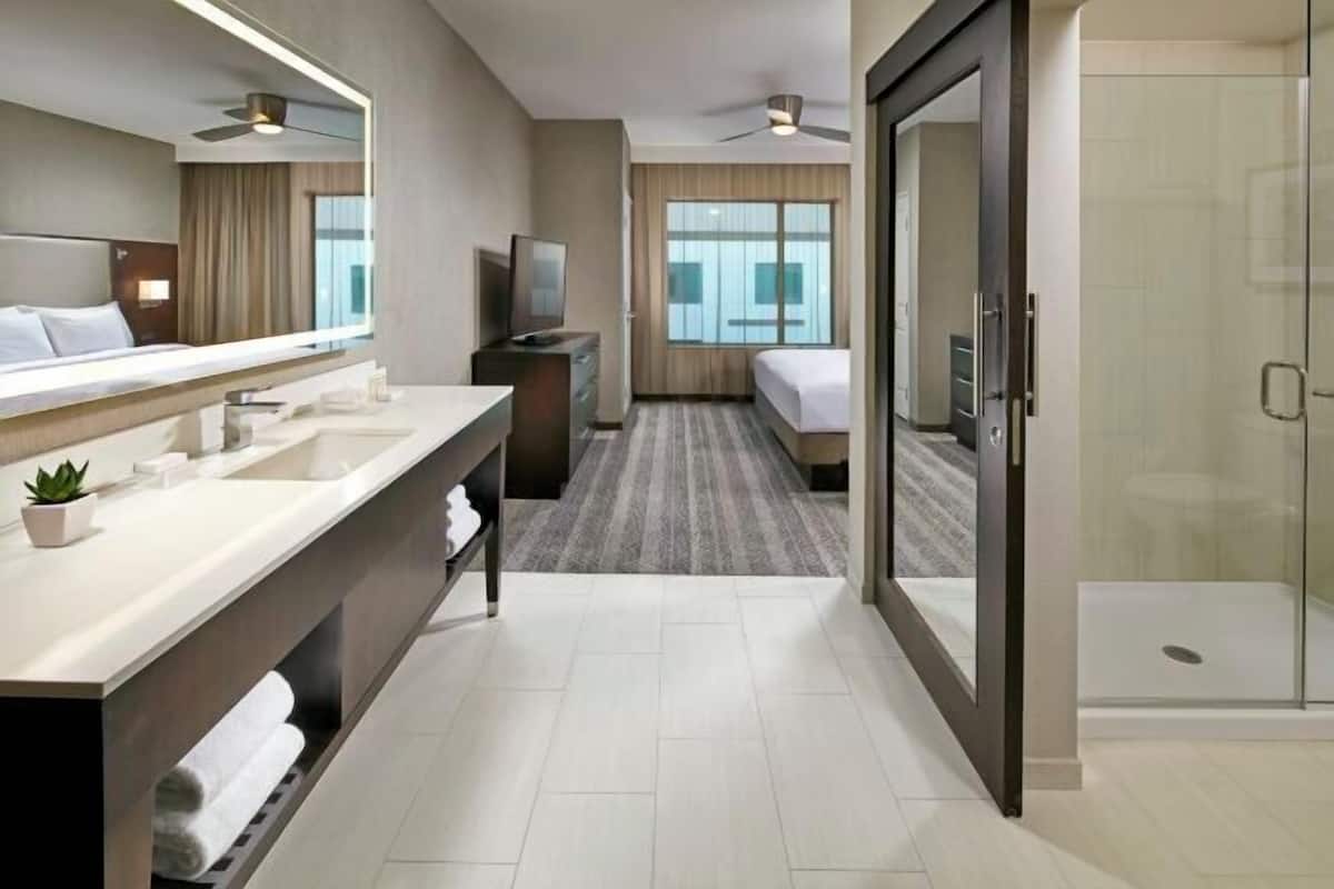 In-room safe, blackout curtains, iron/ironing board