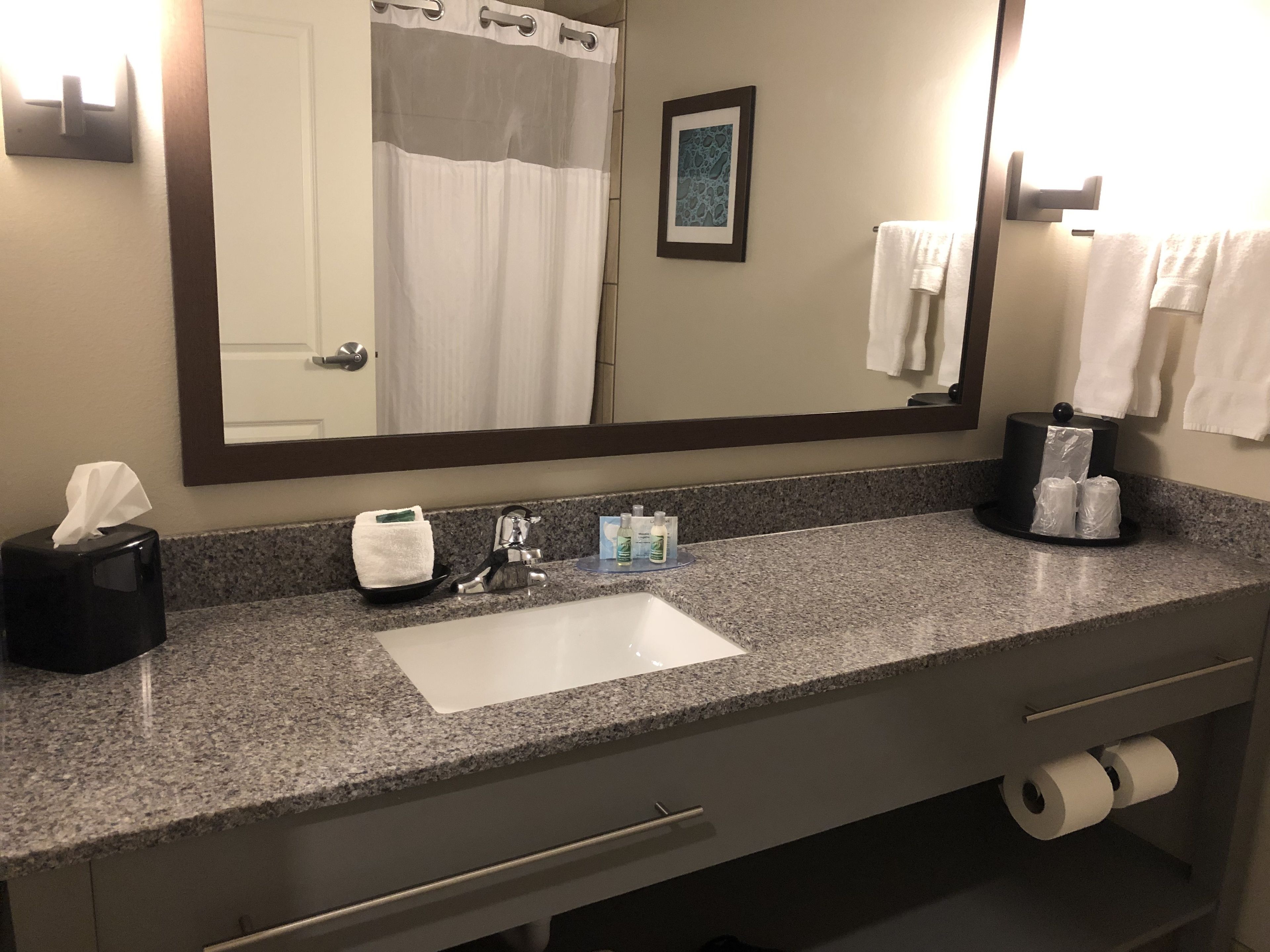 free toiletries, hair dryer, towels, soap