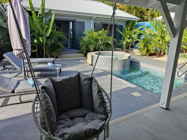 Deluxe-Villa, 3 Schlafzimmer, Whirlpool, Poolblick