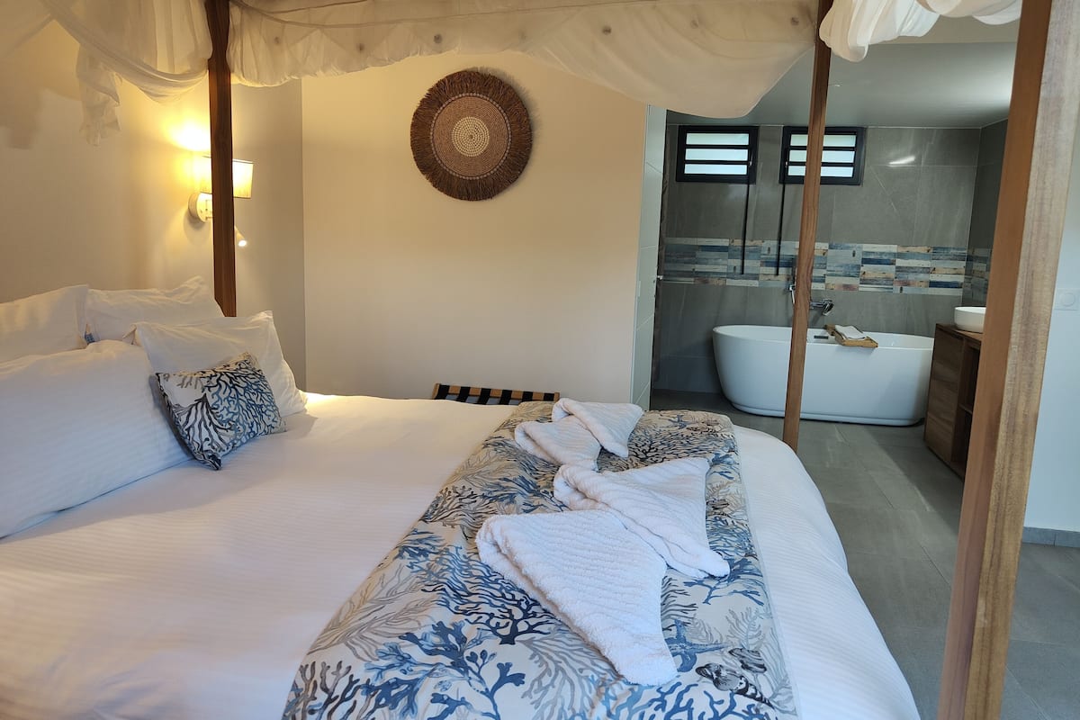 Deluxe-villa - 3 soveværelser - boblebad - udsigt til pool | Premium-sengetøj, senge med topmadrasser, individuelt design