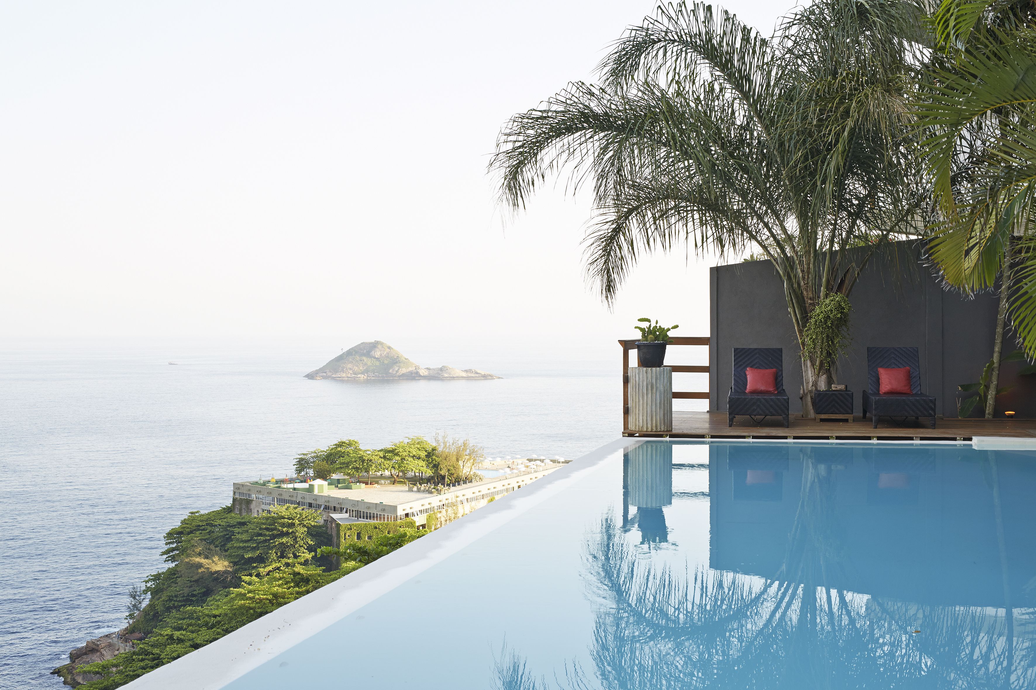 outdoor pool, pool loungers