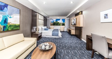 Down comforters, in-room safe, desk, blackout drapes