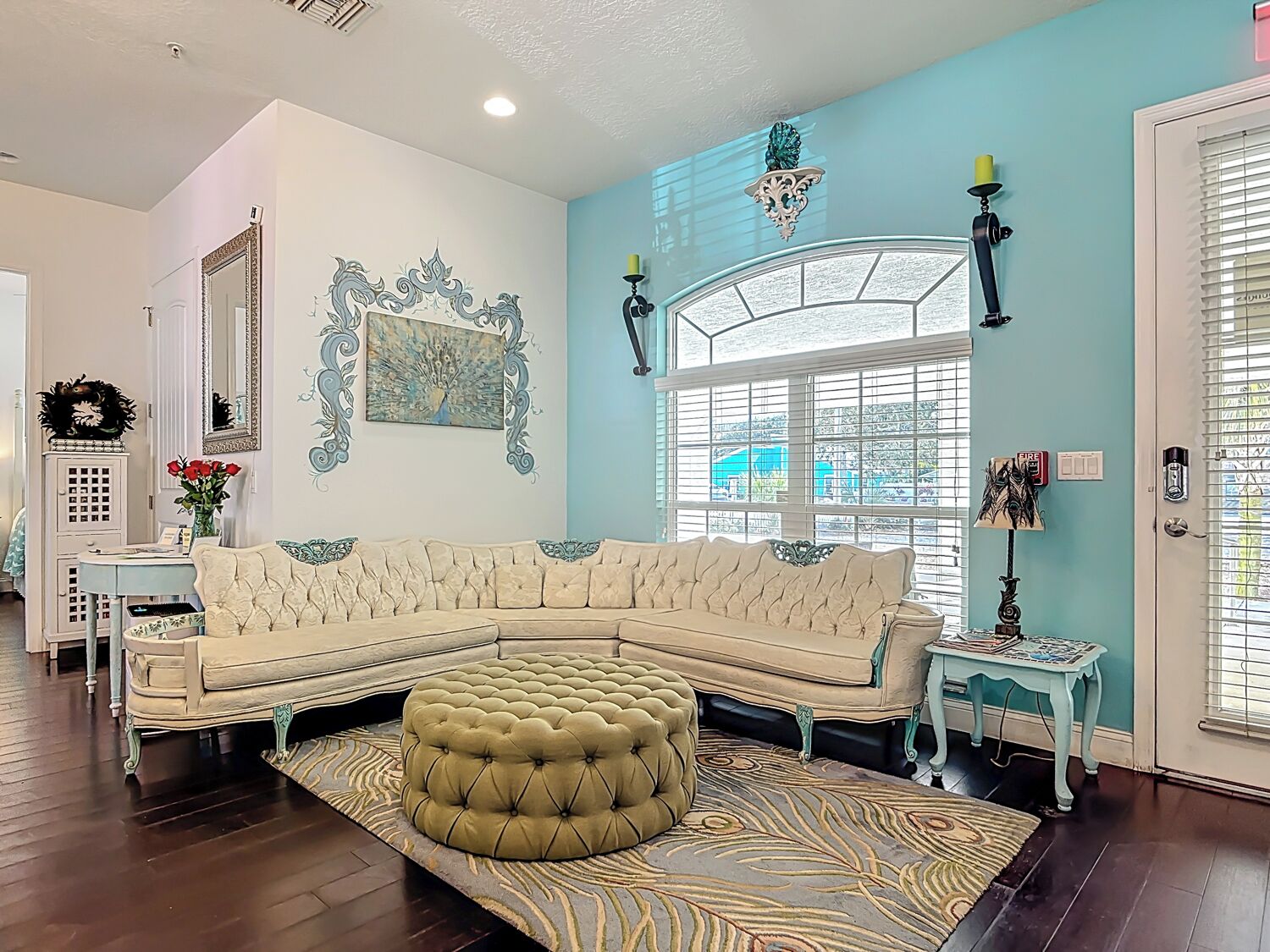 20-inch flat-screen TV with cable channels, TV