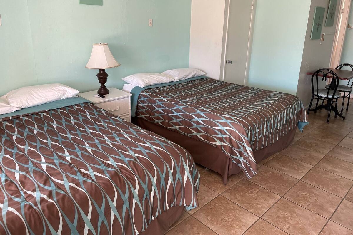 Basic Double Room, 2 Queen Beds | Free WiFi, bed sheets