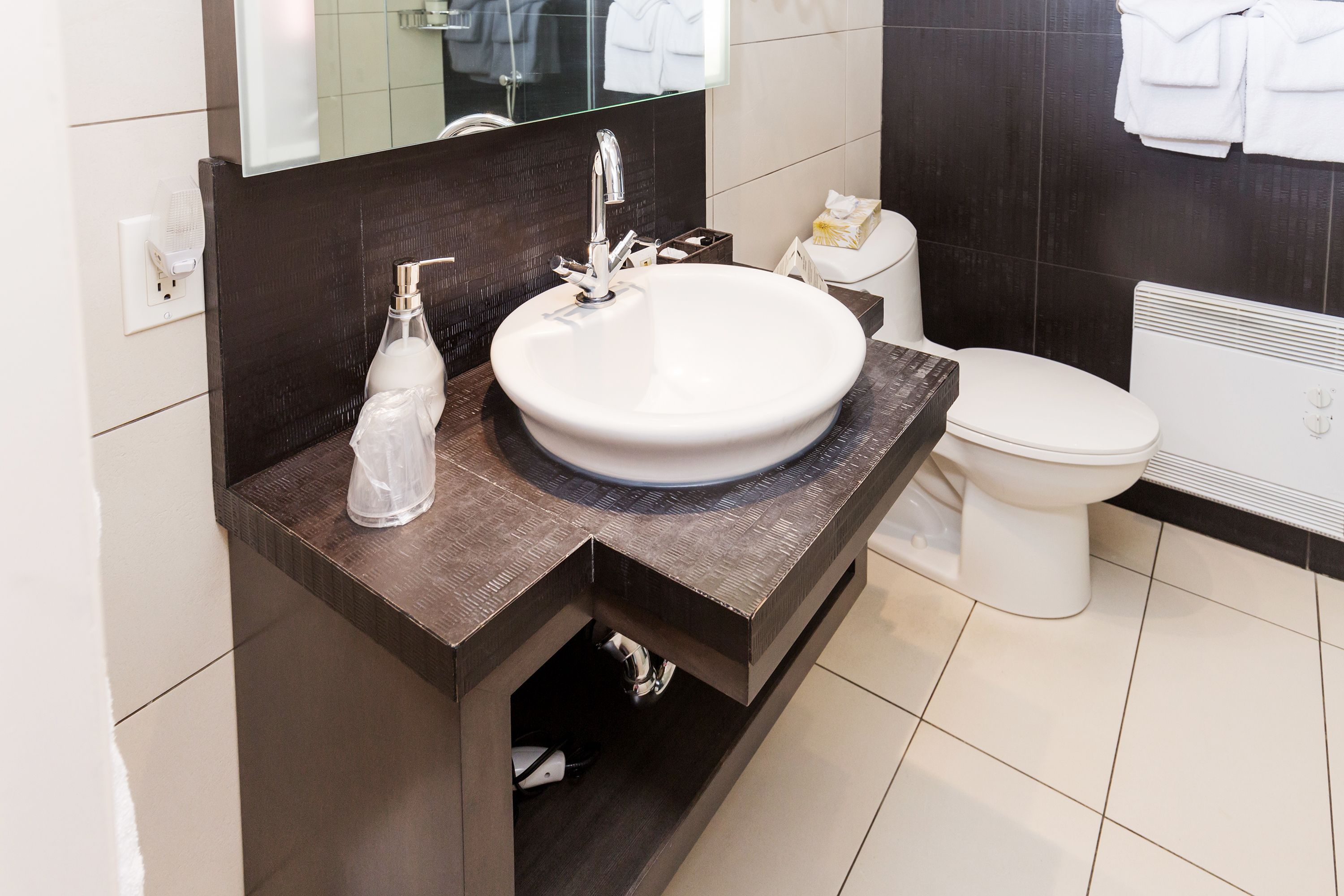 shower, free toiletries, hair dryer, bathrobes