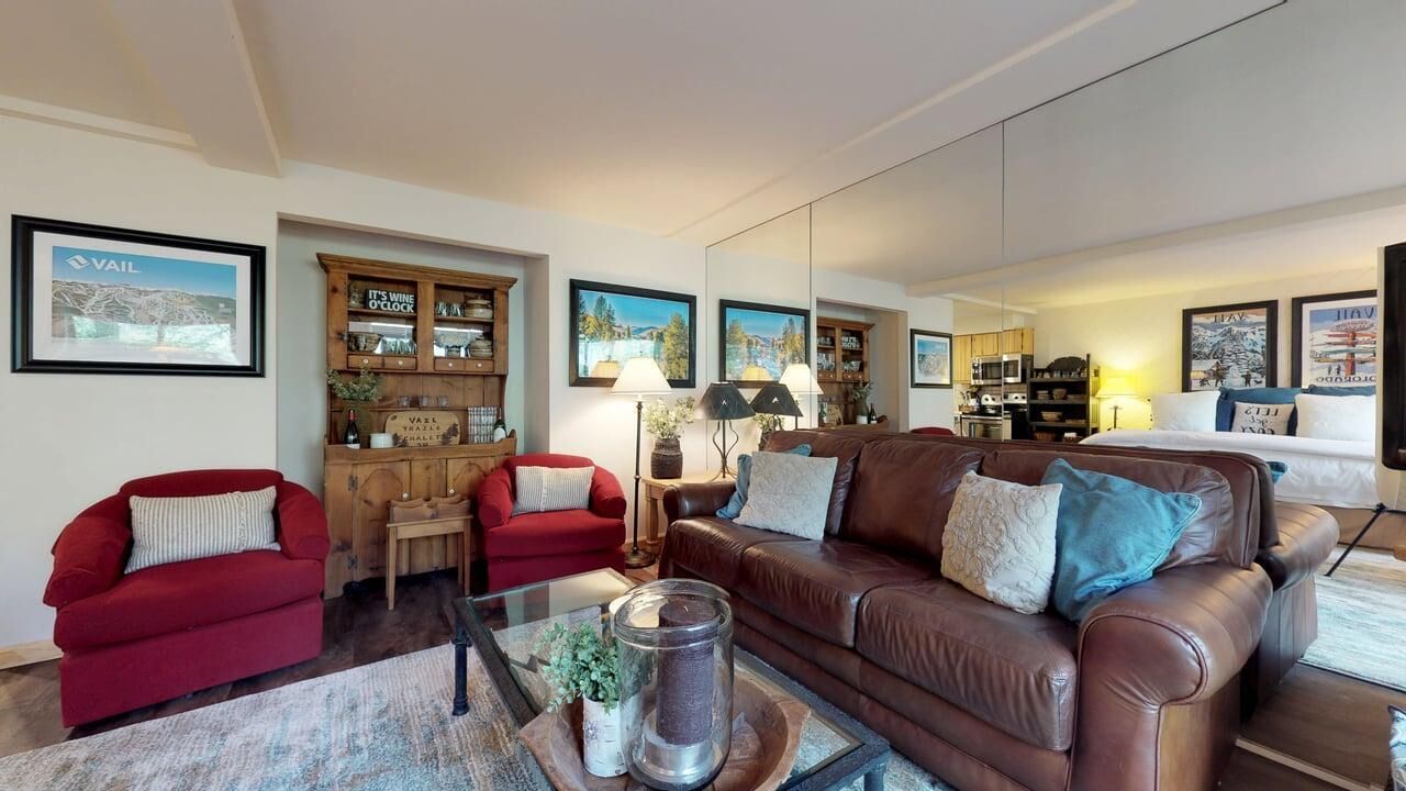 Leilighet, peis (Vail Trails Studio 3B) | Oppholdsområde | Flatskjerm-TV