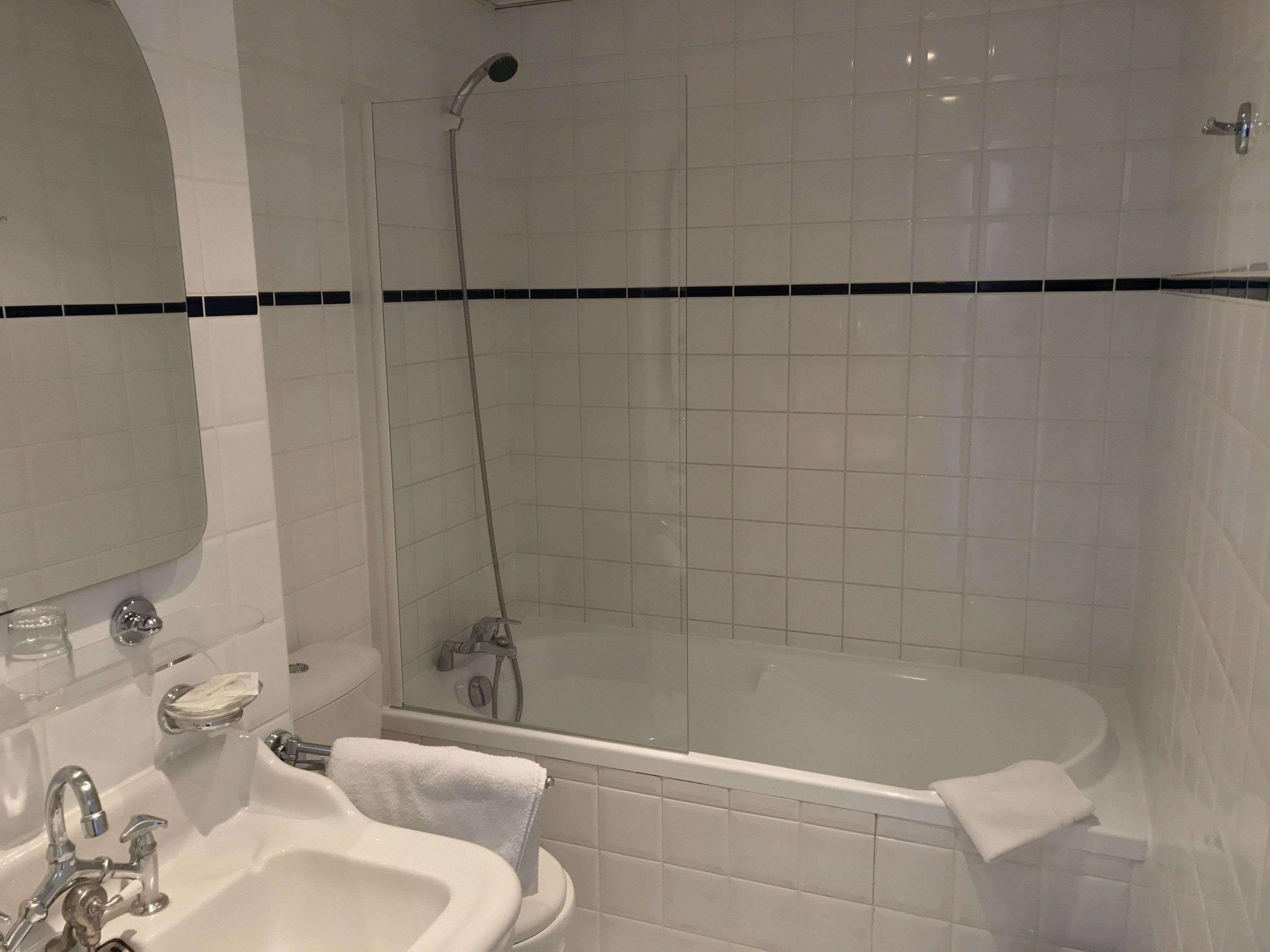 free toiletries, hair dryer, towels