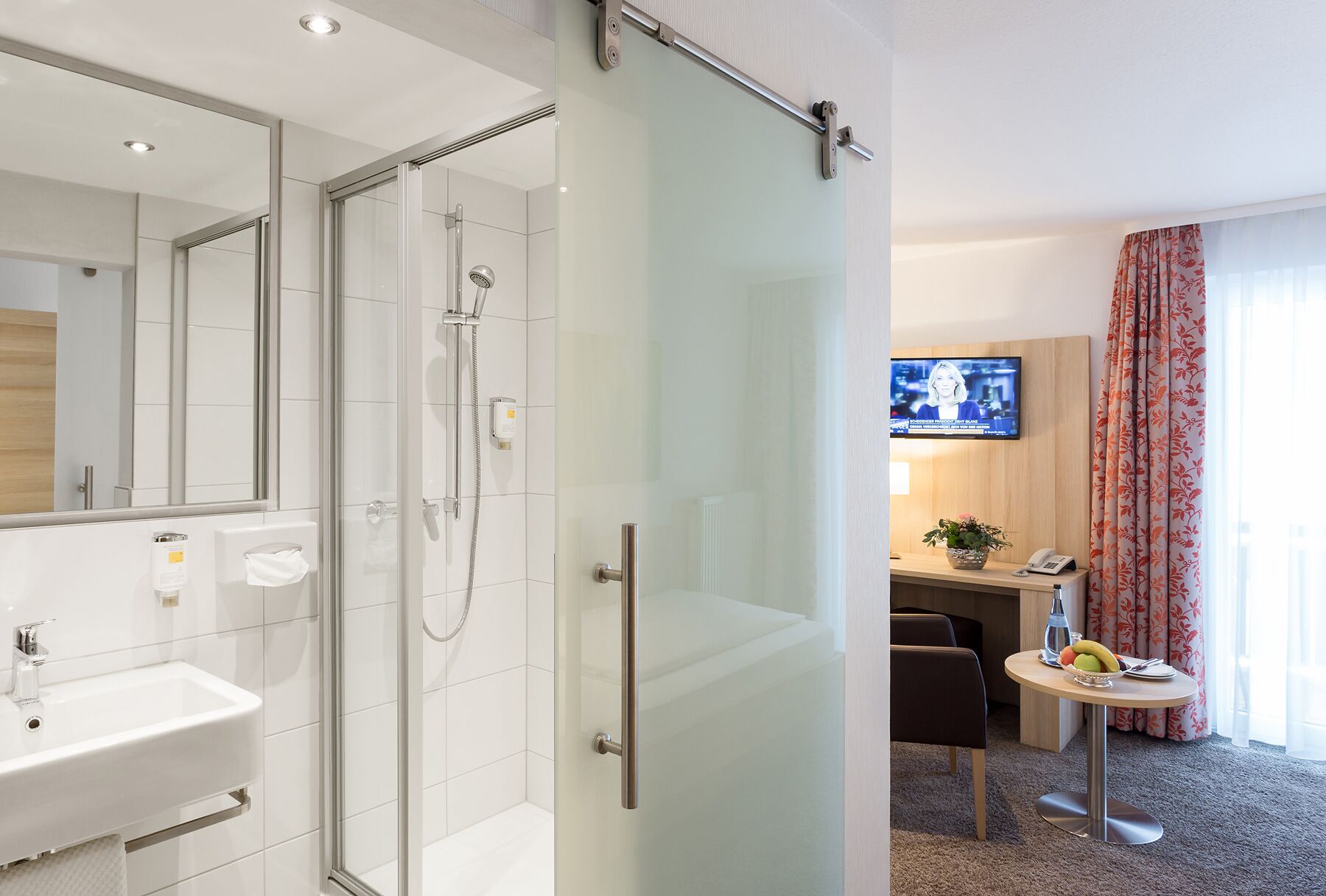 exclusive single room | bathroom | eco-friendly toiletries, hair dryer, towels, soap