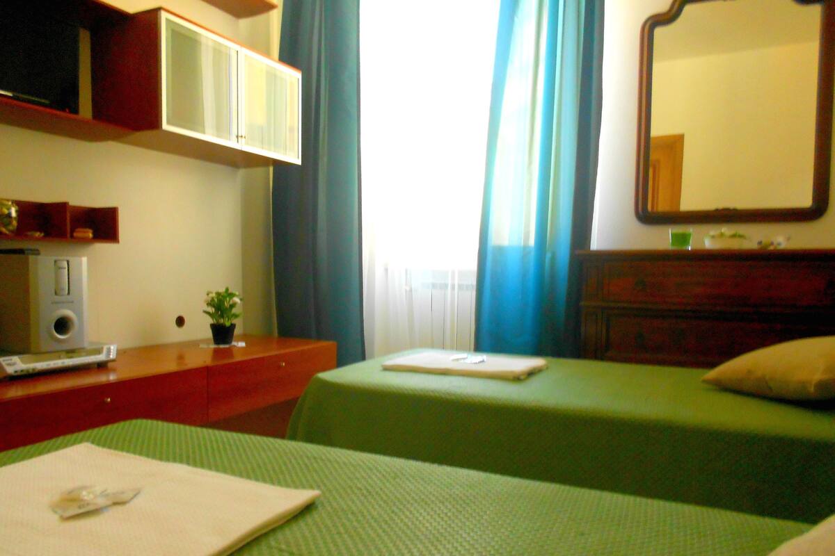 Standard Triple Room, 1 Double or 2 Single Beds, Shared Bathroom | Cots/infant beds, rollaway beds, free WiFi