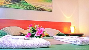 Standard Triple Room, 1 Double or 2 Single Beds, Shared Bathroom | Cots/infant beds, rollaway beds, free WiFi