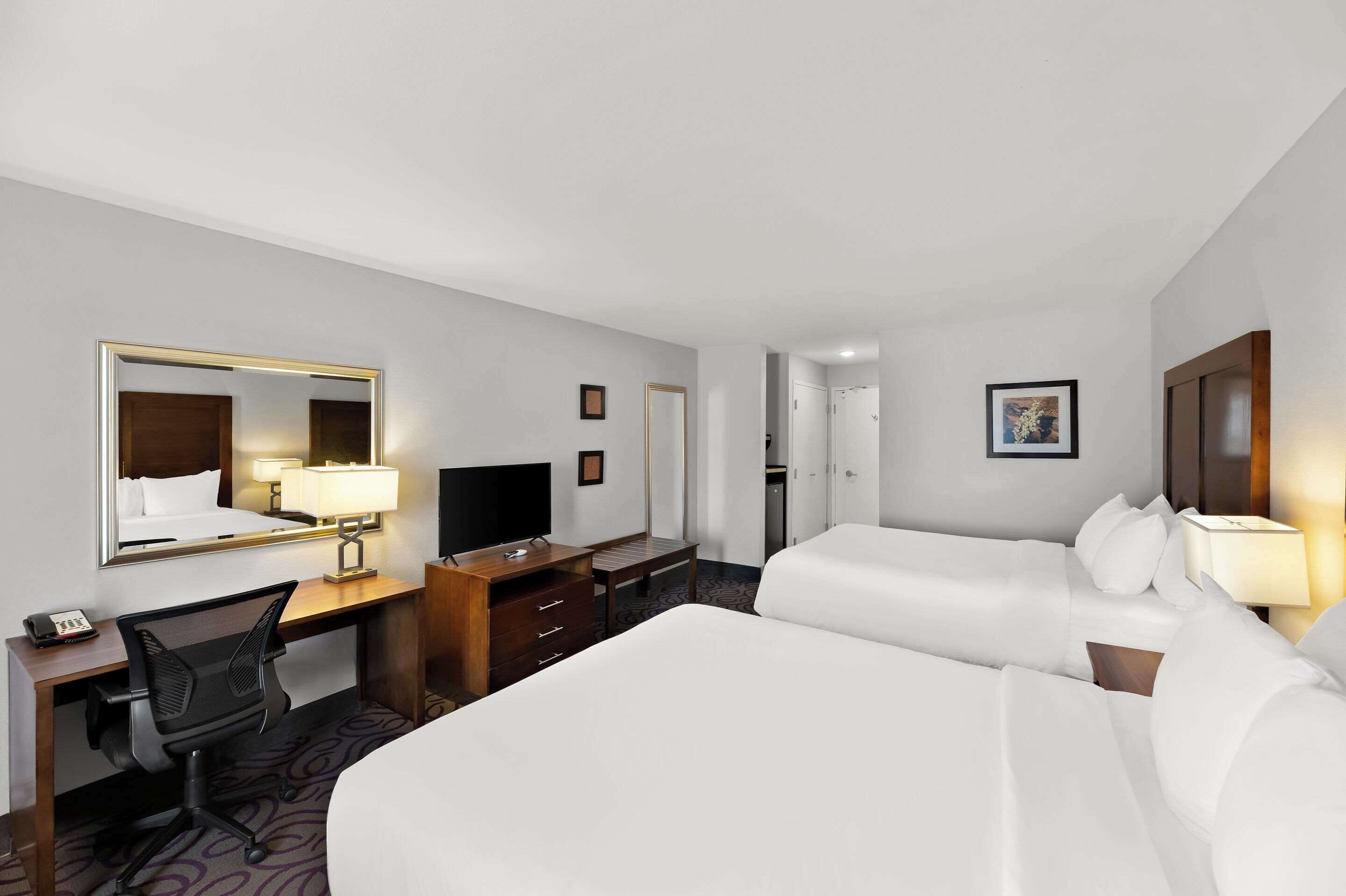 standard room, 2 queen beds, non smoking | desk, soundproofing, iron/ironing board, free wifi