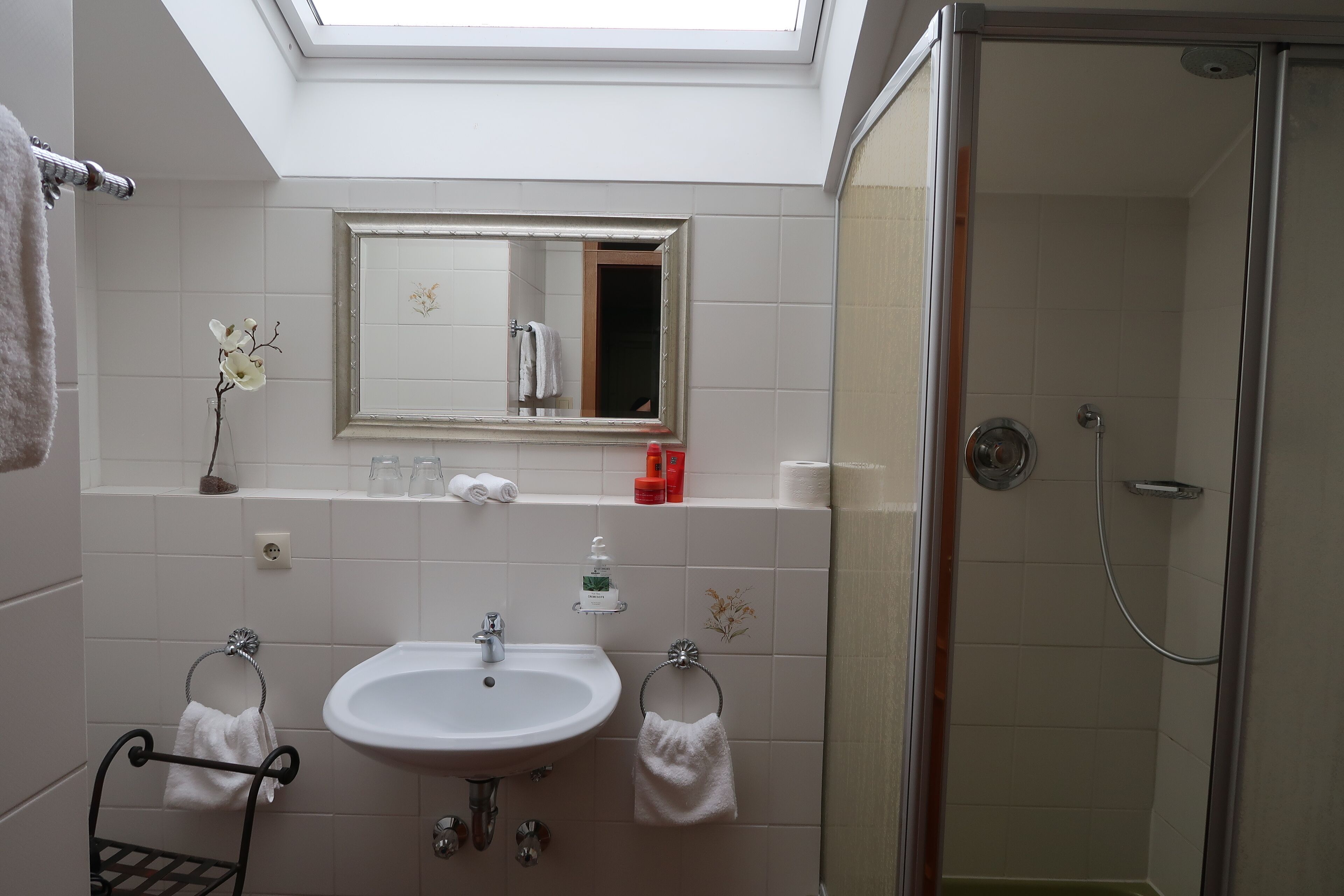 comfort double room, balcony | bathroom | shower, hair dryer, slippers, towels