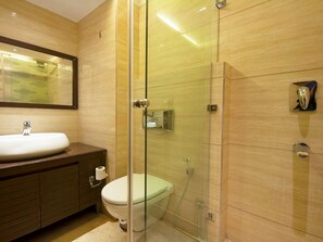 Shower, free toiletries, hair dryer, towels - Metropolis Tourist Home (New Delhi)