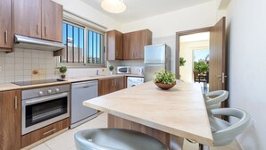 Bungalow, 3 Bedrooms, Private Pool | Private kitchen | Coffee/tea maker, full-sized fridge, microwave, oven - Villa Marizan (Paralimni)