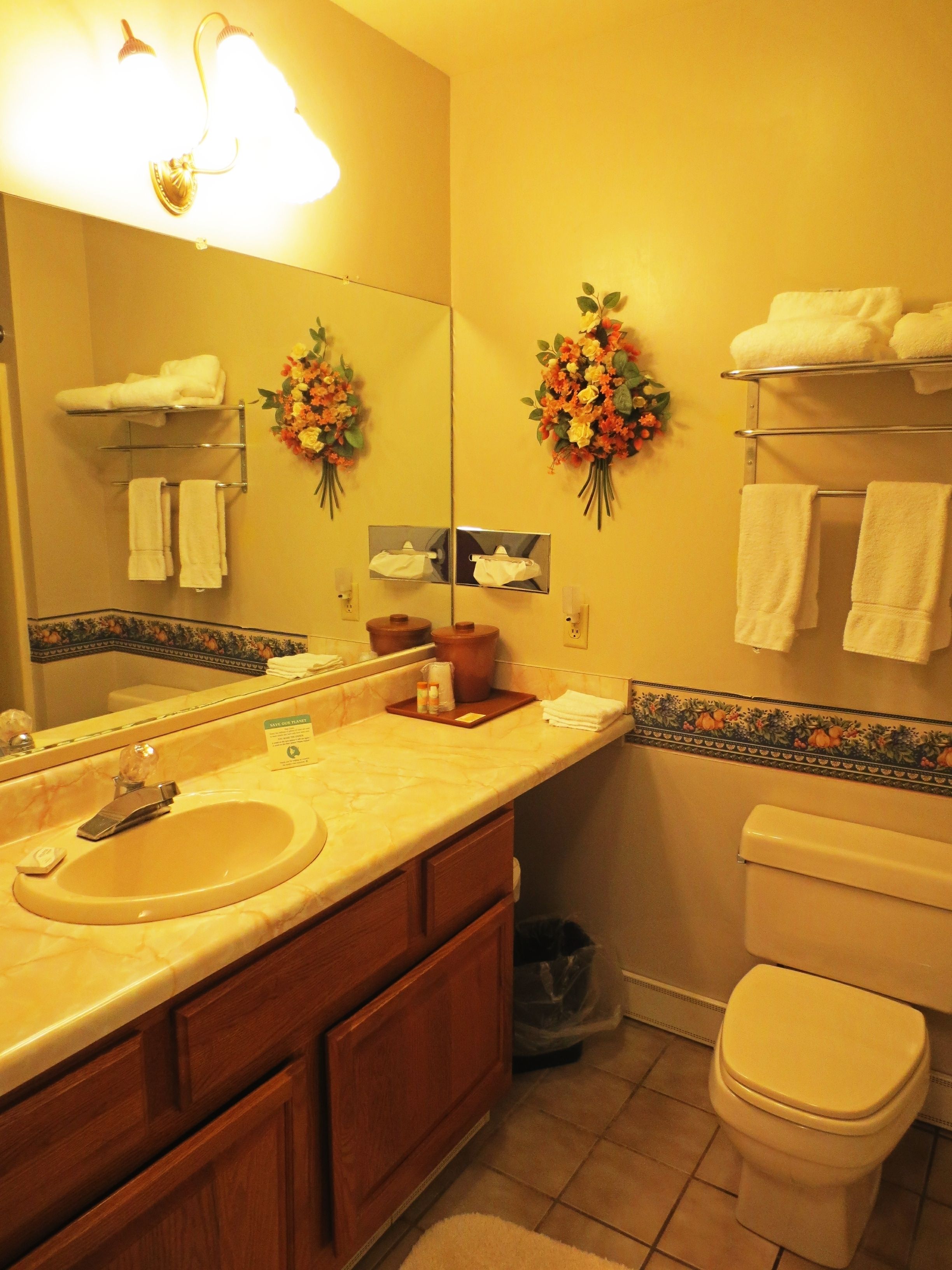 evergreen ii | bathroom | combined shower/bathtub, hair dryer, towels