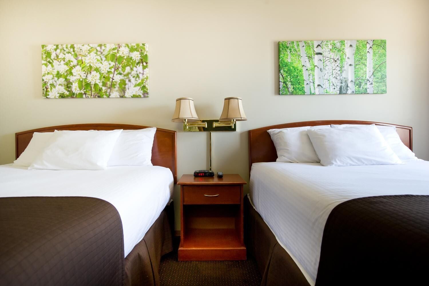 deluxe double room, 2 queen beds | desk, laptop workspace, blackout curtains, iron/ironing board